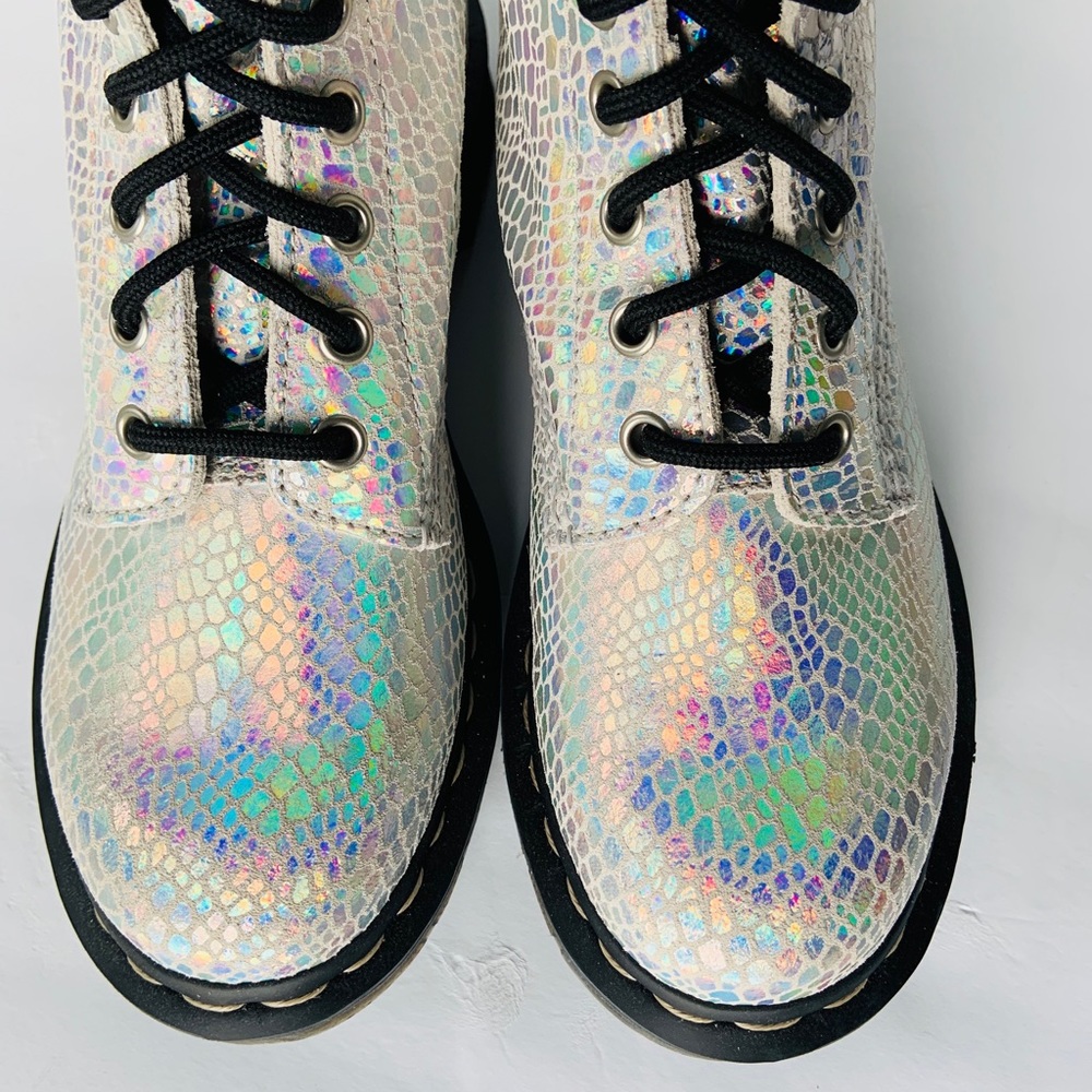 Dr. Martens 1460 Pascal Metallic Snake Shimmer  Festival Lace Up Combat Boots - Picture 8 of 11